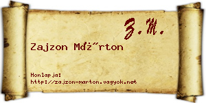 Zajzon Márton névjegykártya