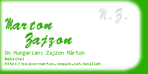 marton zajzon business card